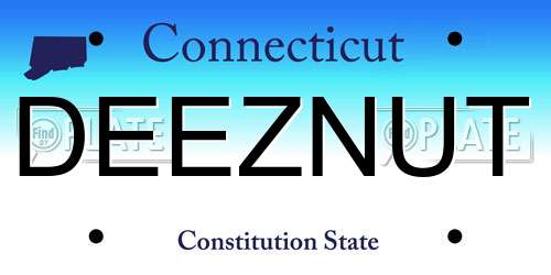 DEEZNUT Connecticut License Plate