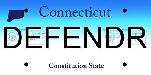 DEFENDR Connecticut License Plate