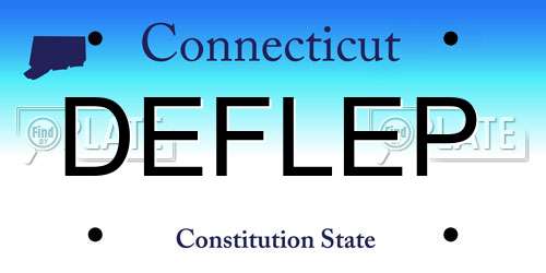 DEFLEP Connecticut License Plate