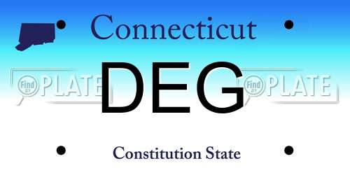 DEG Connecticut License Plate