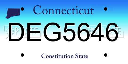 DEG5646 Connecticut License Plate