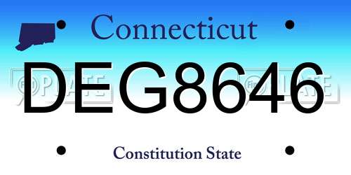 DEG8646 Connecticut License Plate