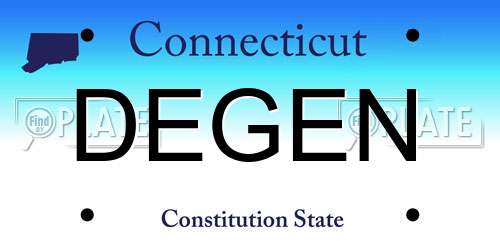 DEGEN Connecticut License Plate