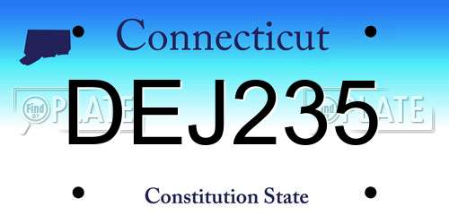 DEJ235 Connecticut License Plate