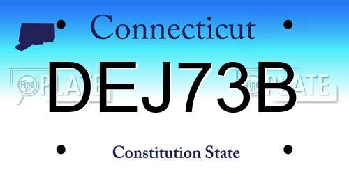 DEJ73B Connecticut License Plate