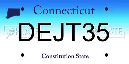 DEJT35 Connecticut License Plate