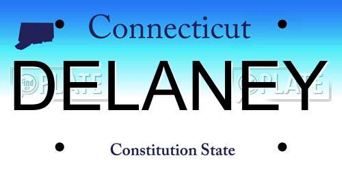 DELANEY Connecticut License Plate