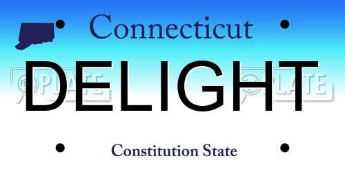 DELIGHT Connecticut License Plate