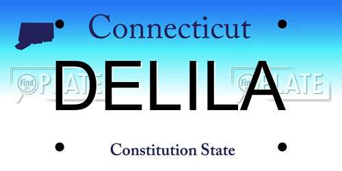 DELILA Connecticut License Plate