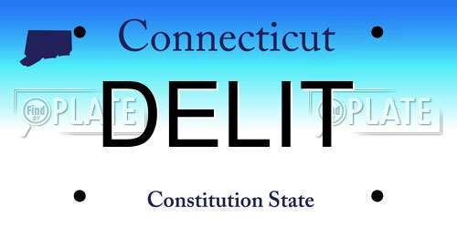 DELIT Connecticut License Plate