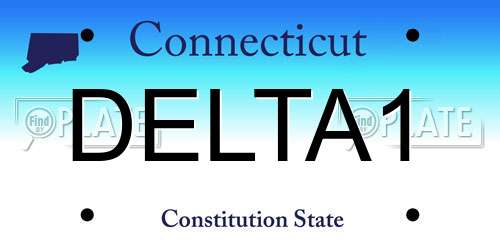 DELTA1 Connecticut License Plate