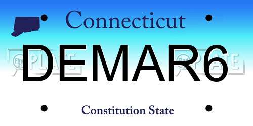 DEMAR6 Connecticut License Plate