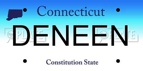 DENEEN Connecticut License Plate