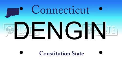 DENGIN Connecticut License Plate