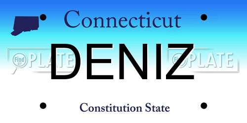 DENIZ Connecticut License Plate