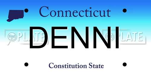 DENNI Connecticut License Plate