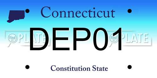 DEP01 Connecticut License Plate