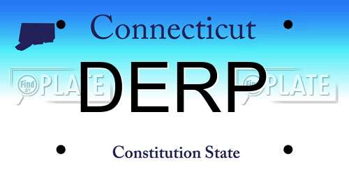 DERP Connecticut License Plate