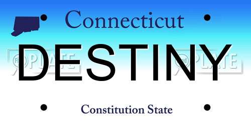 DESTINY Connecticut License Plate