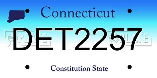 DET2257 Connecticut License Plate