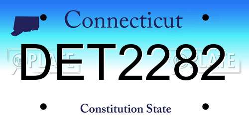 DET2282 Connecticut License Plate