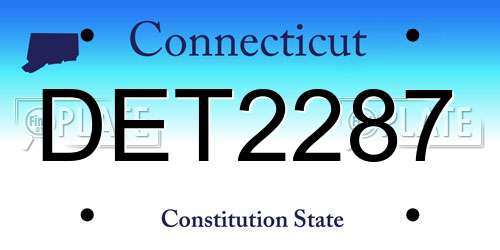 DET2287 Connecticut License Plate