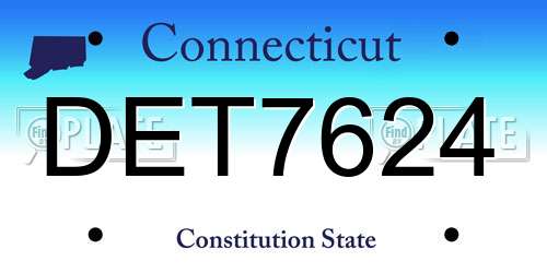 DET7624 Connecticut License Plate