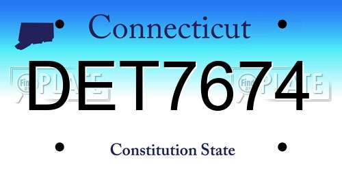 DET7674 Connecticut License Plate