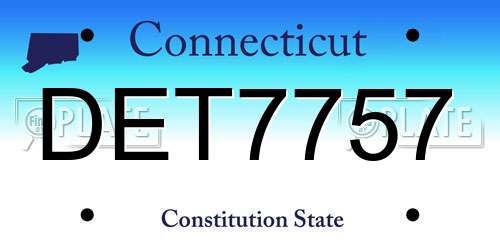 DET7757 Connecticut License Plate