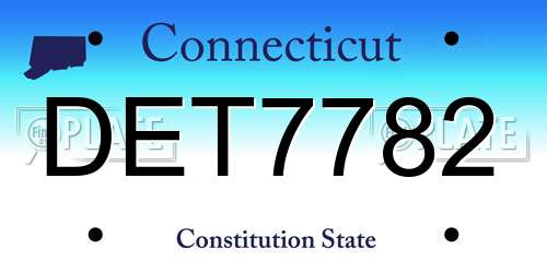 DET7782 Connecticut License Plate