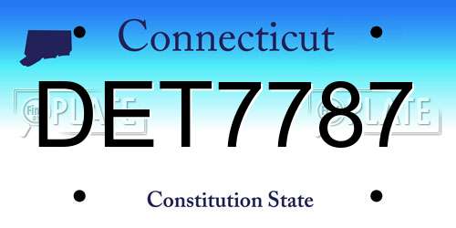 DET7787 Connecticut License Plate