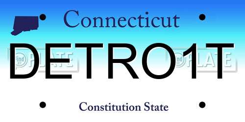 DETRO1T Connecticut License Plate