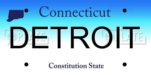 DETROIT Connecticut License Plate