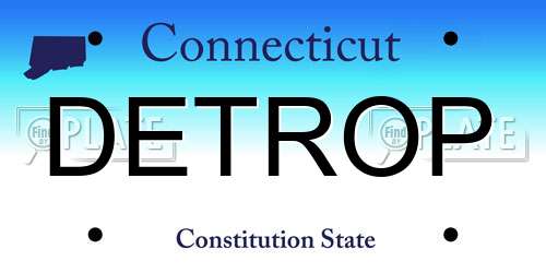 DETROP Connecticut License Plate