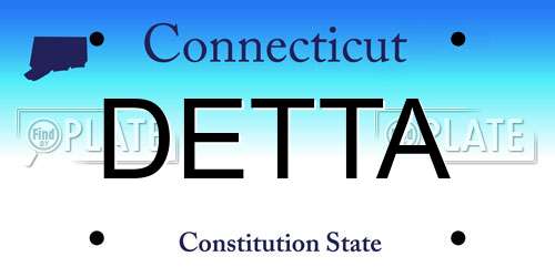 DETTA Connecticut License Plate