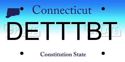 DETTTBT Connecticut License Plate