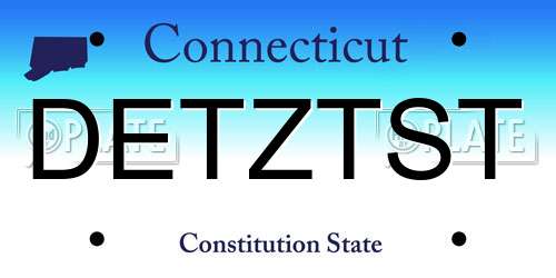 DETZTST Connecticut License Plate