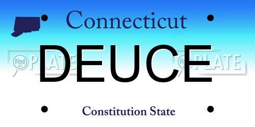 DEUCE Connecticut License Plate