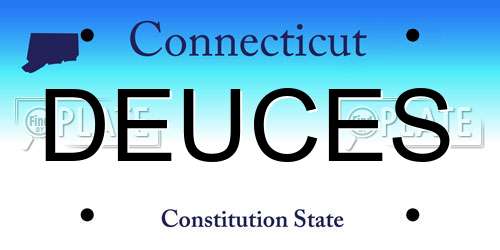 DEUCES Connecticut License Plate