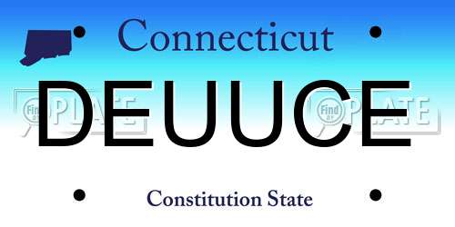 DEUUCE Connecticut License Plate