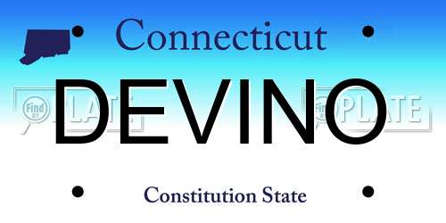 DEVINO Connecticut License Plate