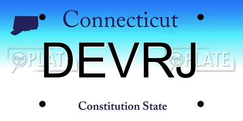 DEVRJ Connecticut License Plate