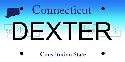 DEXTER Connecticut License Plate