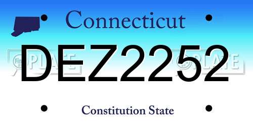 DEZ2252 Connecticut License Plate