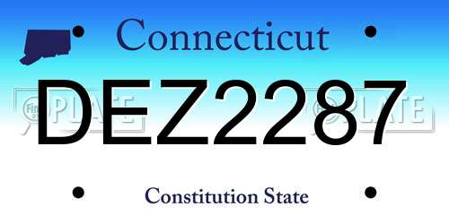 DEZ2287 Connecticut License Plate