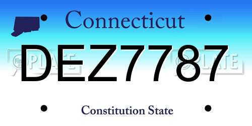 DEZ7787 Connecticut License Plate