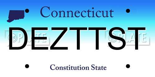 DEZTTST Connecticut License Plate