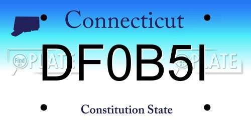 DF0B5I Connecticut License Plate