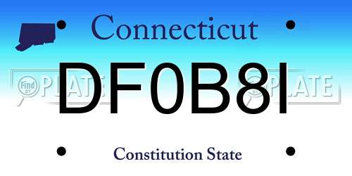 DF0B8I Connecticut License Plate