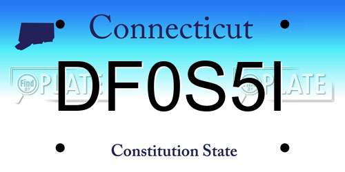 DF0S5I Connecticut License Plate